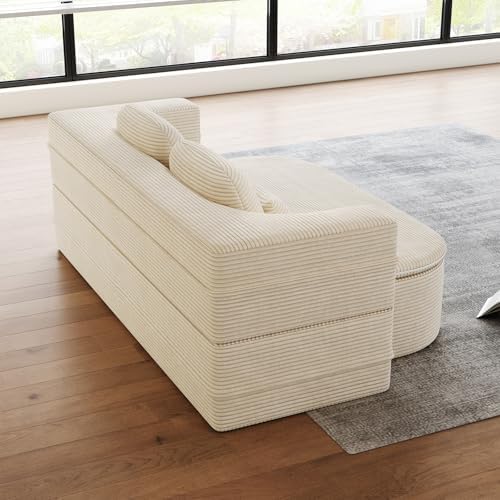 Antetek Convertible Sleeper Sofa, Modern Folding Futon Corduroy Floor Foam Co...