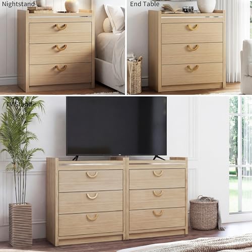 Gyfimoie 3 Drawer Dresser for Bedroom, 30.31" Tall Modern Chest of Drawe...
