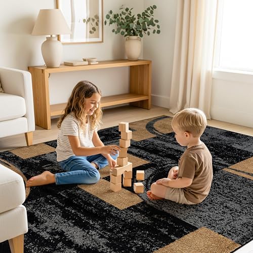Rugshop Circle Design Contemporary Fade-Resistant Area Rug Jute 5'3"...