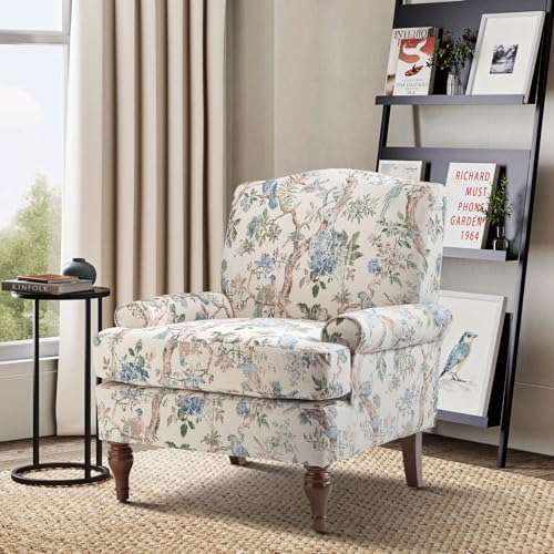 HULALA HOME Accent Chair Set of 2 with Solid Legs & Removable Cushion, Fa...