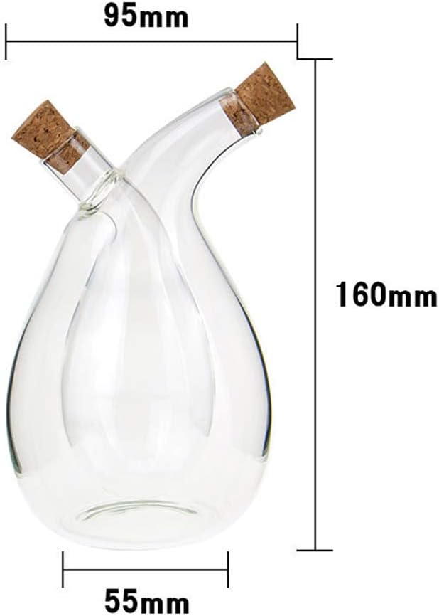 BOLLAER Glass Olive Oil Bottle Cruet, Hand-Blown, Moist Bottom, High - Image 2