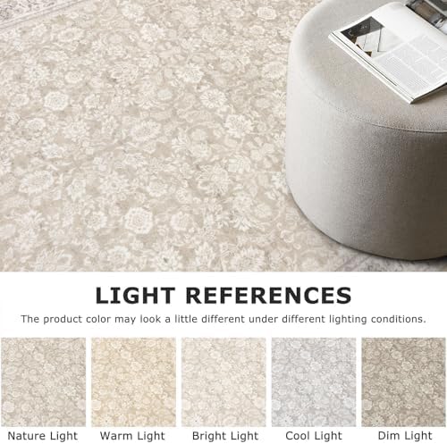 SIILOOM 8x10 Washable Area Rug, Non Slip Large Rug for Bedroom Living Room
