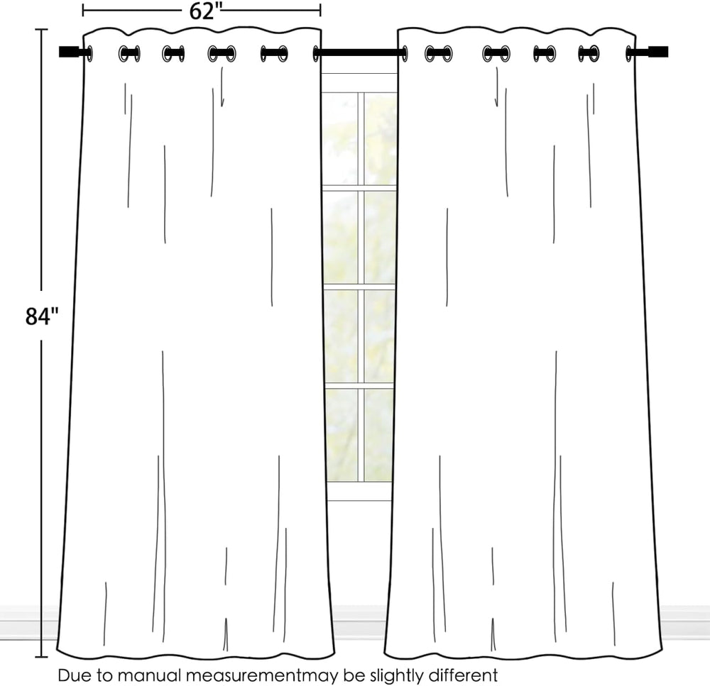 SimpleHome Cream 100% Blackout Curtains Room Darkening Living Room 84 Inch