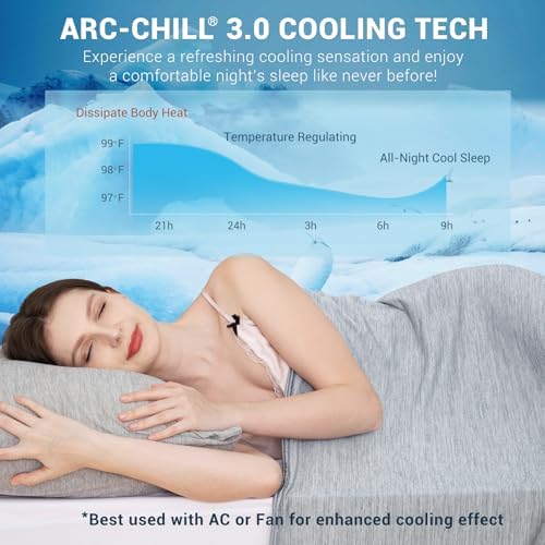 Elegear Arc-Chill 3.0 Cooling Blanket for Hot Sleepers, Twin Size, Grey