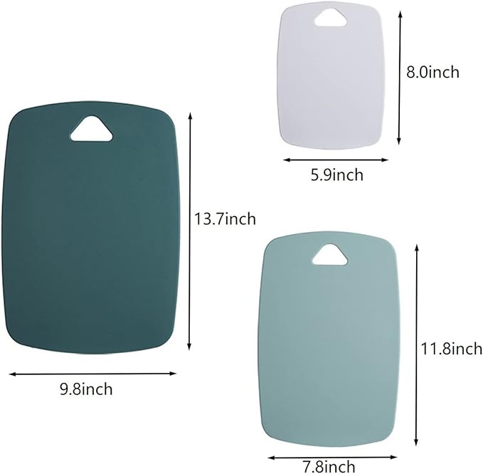 Cutting Boards for Kitchen, Plastic Cutting Board Set of 3, Thick Chopping - Image 3