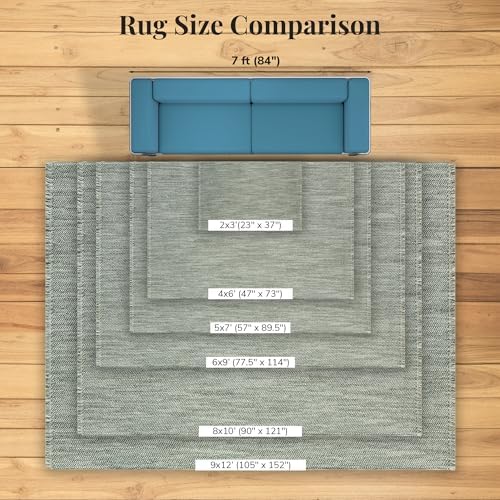 LUXE WEAVERS Machine-Woven Stain-Resistant Area Rug Green 8x10