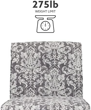 Linon Coco Accent Chair, Gray Damask