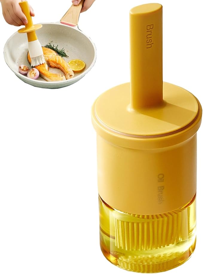 Glass Oil Dispenser with Heat Resistant Brush, Oil Dispenser Bottle with by RFetomax