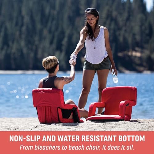 Picnic TIME Ventura Stadium Seat for Bleachers with Back Support - Portable R...