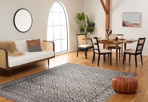 SAFAVIEH Tulum Area Rug 8x10, Textured Large Dark Grey & Ivory TUL264F