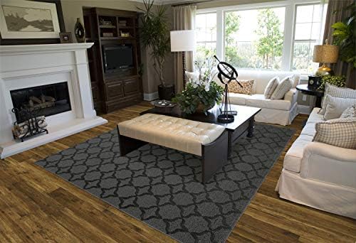 Garland Rug Sparta Non Slip Polypropylene 5 Ft. X 8 Ft. Cinder Gray Area Rug-...