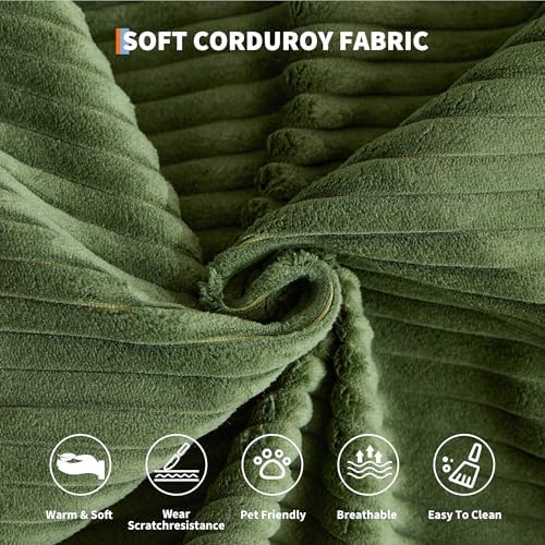 Garvee 5-in-1 Convertible Sofa Bed, 78.8" Modular Corduroy Sleeper with ...