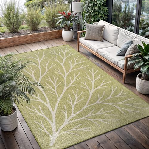 Washable Indoor Outdoor Rug 8x10 Modern Area Rugs Branch Pattern Non Shedding...