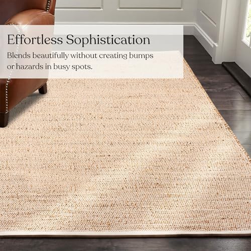 Delara Handwoven Jute and Cotton Area Rug - Natural Rug, Farmhouse Accent Rug...