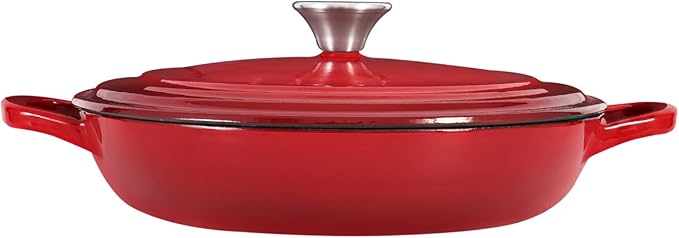 Flavehc Braiser Enameled Cast Iron Braiser 3 qt Braiser Pan - Image 9