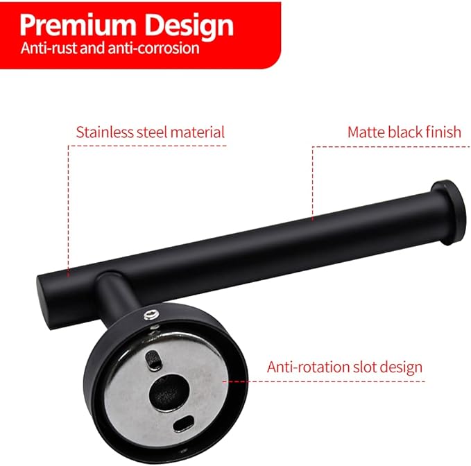 2pcs Brushed Nickel Toilet Paper Holder and Towel Ring Set, Stainless Steel - Image 4