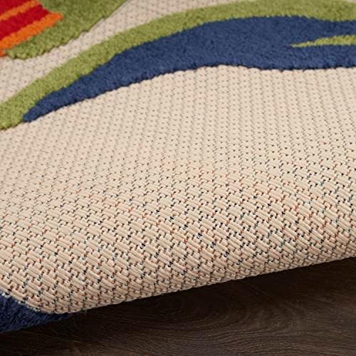 Nourison Home Aloha Multicolor 7'10" x Round Area Rug - Easy Clean, ...