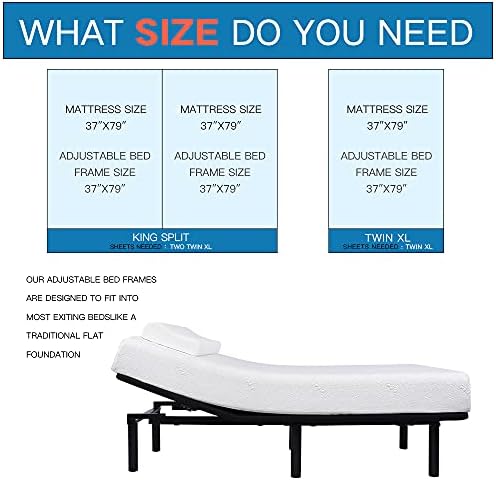 Fromann Adjustable Bed Frame Queen Bed Base for Bedroom, No Tools Assembly