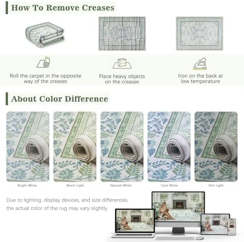 DCX Blue and Green Washable 9x12 Area Rug