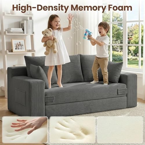 JUIKURY Boneless Couch 70 inch: 3-in-1 Convertible Sofa Bed Futon Couch Bed, ...