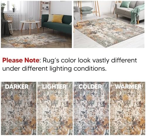Keen Home Design Abstract Non-Shedding Area Rug, Soft Thick Pile, 4x6