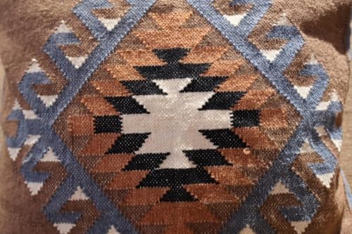 Handmade 100% Wool Kilim Pillow Cover – 18x18 Inches, Durable Indian Cushion ...