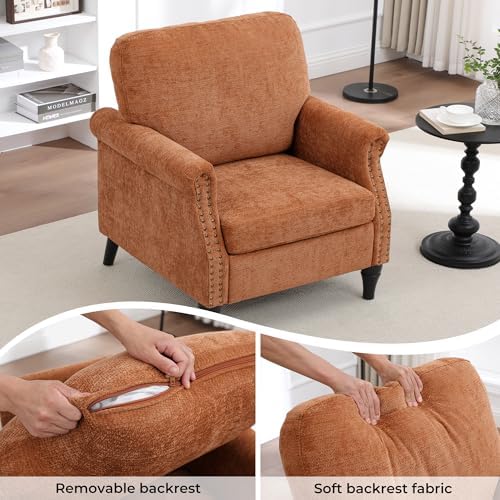 Accent Chair for Living Room, Modern Mid Century Reading Chair Armchair High ...