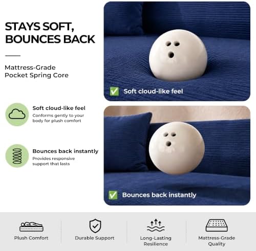 79'' Futon Sofa Bed, High‑Back Boneless Couches for Living Room