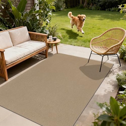 SHACOS Faux Jute 5x7 ft Woven Texture Washable Rug