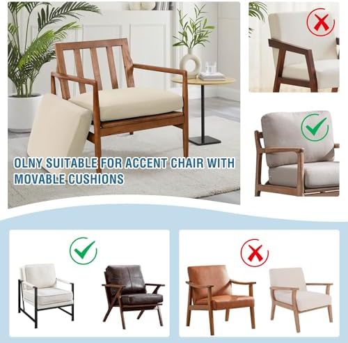 H.VERSAILTEX Chair Slip Covers with Arms 2 Piece Sofa Covers Super Stretch Cu...