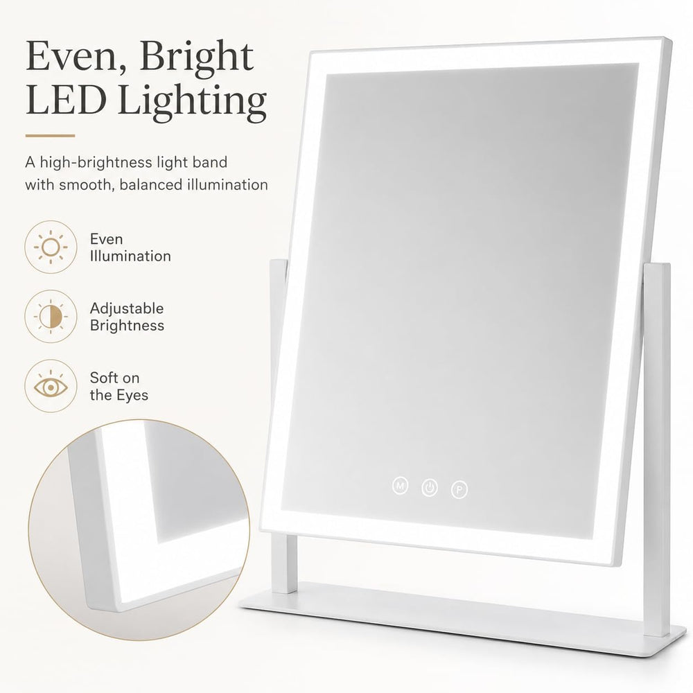 ROLOVE 16"x13" Vanity Mirror with Lights, Three Colors Lighting Mod...