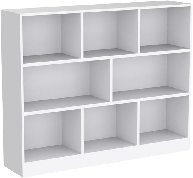 IOTXY Open Shelf Low Bookcase - Wooden 3-Tier Floor Standing Display Cabinet ...