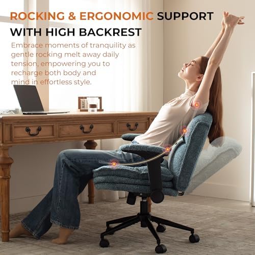 Dowinx Criss Cross Chair with Adjustable Flip-up Arms and Wheels, Comfort Erg...