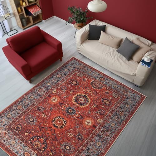 Keen Home Design Vintage Washable Area Rug, Non-Slip Low Pile, 5x7