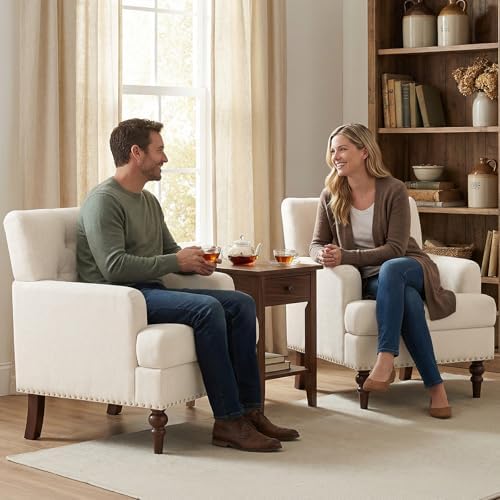 MALOL Modern Accent Chairs Set of 2 for Living Room, Comfy Bedroom Reading Ar...