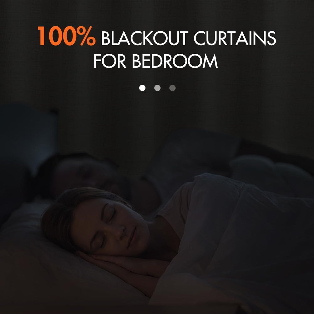 MIULEE 100% Blackout Curtains Linen Curtains & Drapes 90 Inches Long, Beige