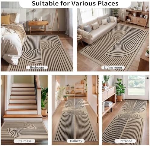 Tangsoo Easy Jute 3x5 Rug for Patio,Non-Slip Washable Indoor Outdoor Rug