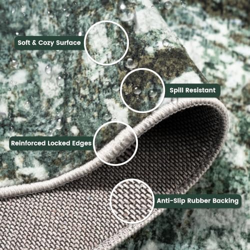 5x7 Area Rugs, Abstract Morden Soft Washable Rug, Non-Slip Low Pile Rugs for ...