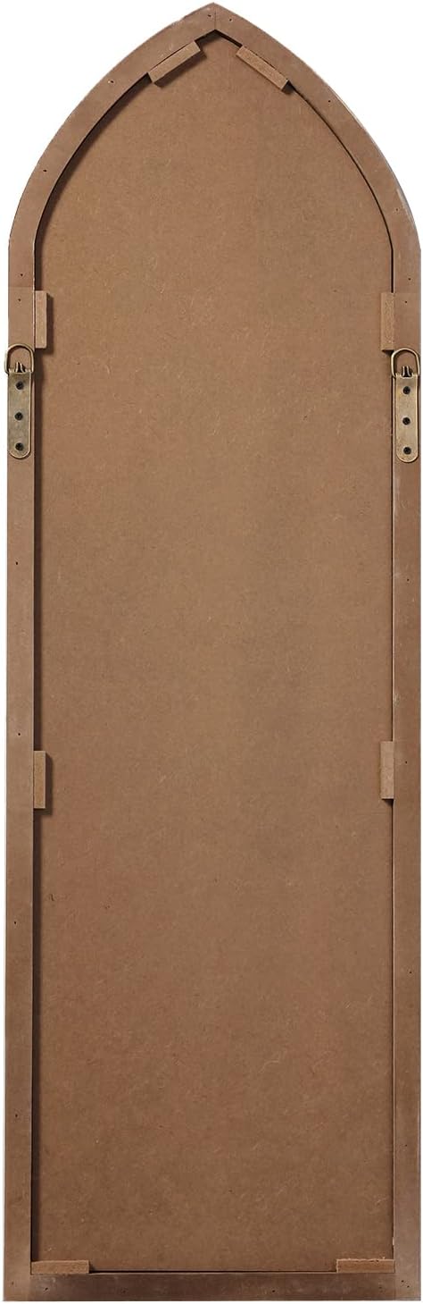 Farmhouse Wood Frame Arched Window Mirror 12 x 38 inches