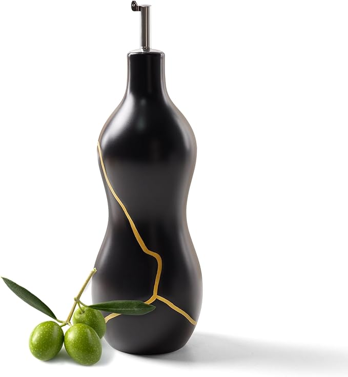 BosilunLife Ceramic Olive Oil Dispenser Bottle, 14 Oz Oil Cruet by BosilunLife