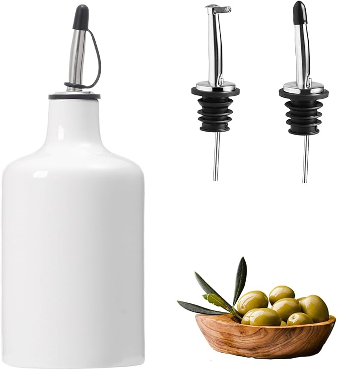 HOMCDALY Ceramic Olive Oil Dispenser Bottle, 16oz Oil Dispenser Bottle by HOME