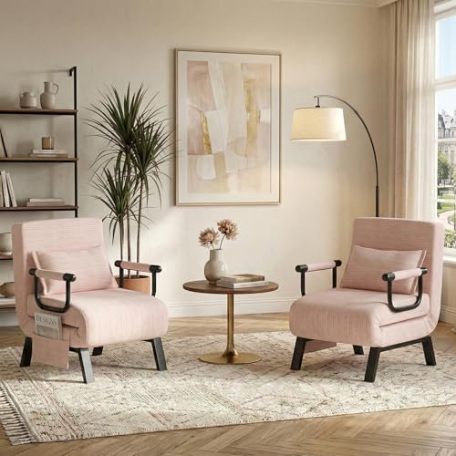 TYBOATLE Sleep Chair, Folding Sleeper Chairs for Adults (Pink)