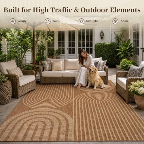 PADOOR-Outdoor Rug-Patio Rug 9x12 ft Polypropylene Indoor Outdoor Rugs Outdoo...