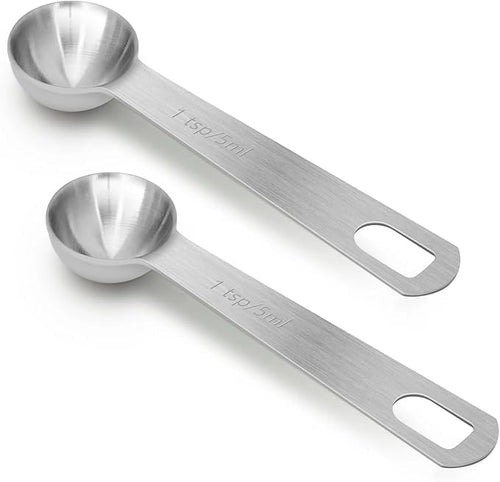 2 PCS 1 Teaspoon Stainless Steel Single Measuring Spoon by AUOIKKHOMEGARDEN