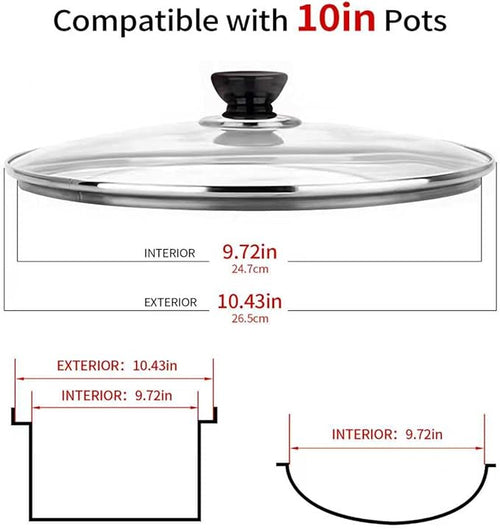 10 Inch Pan Lid, 10 Inch Frying Pan Lids, Tempered Glass Cast Iron Lid - Image 2