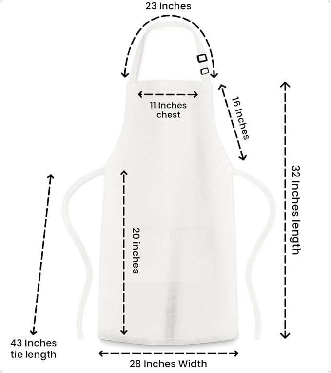 Adjustable Bib Apron 100% Polyester Kitchen Aprons Waterdrop Resistant Aprons