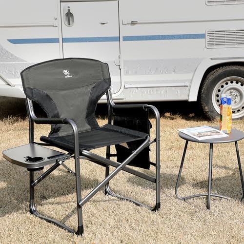 EVER ADVANCED Lightweight Aluminum Director Camping Chair, 350 lb Capacity