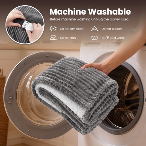 Homemate Heated Blanket Electric Heating Throw 50"x60" Soft Flannel...