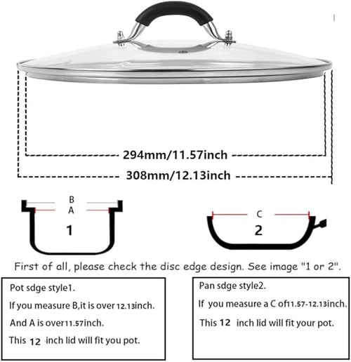 12 Inch Tempered Glass Lid for Lodge 12" Cast Iron Skillets & 7QT Dutch Ovens - Image 2