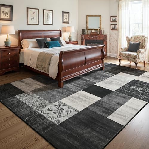 Tepook 8x10 Area Rugs for Living Room, Washable Large Geometric Bedroom Rug
